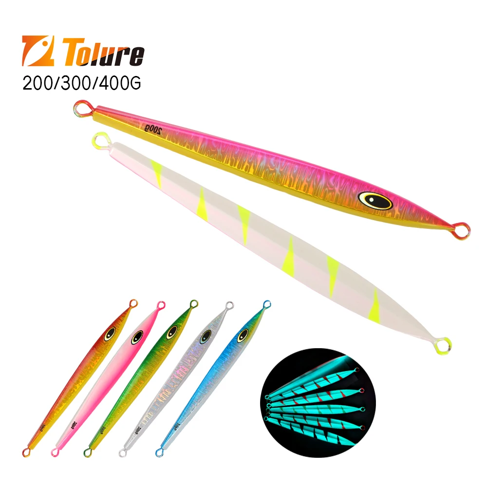 TOLU NEUE schnell sinkende Metall-Jig 130 g, 150 g, 180 g, 200 g, 250 g, 300 g, 400 g, langer Wurf, schnell sinkende Herbst-Jigs, Salzwasser-Tiefsee-Angelköder