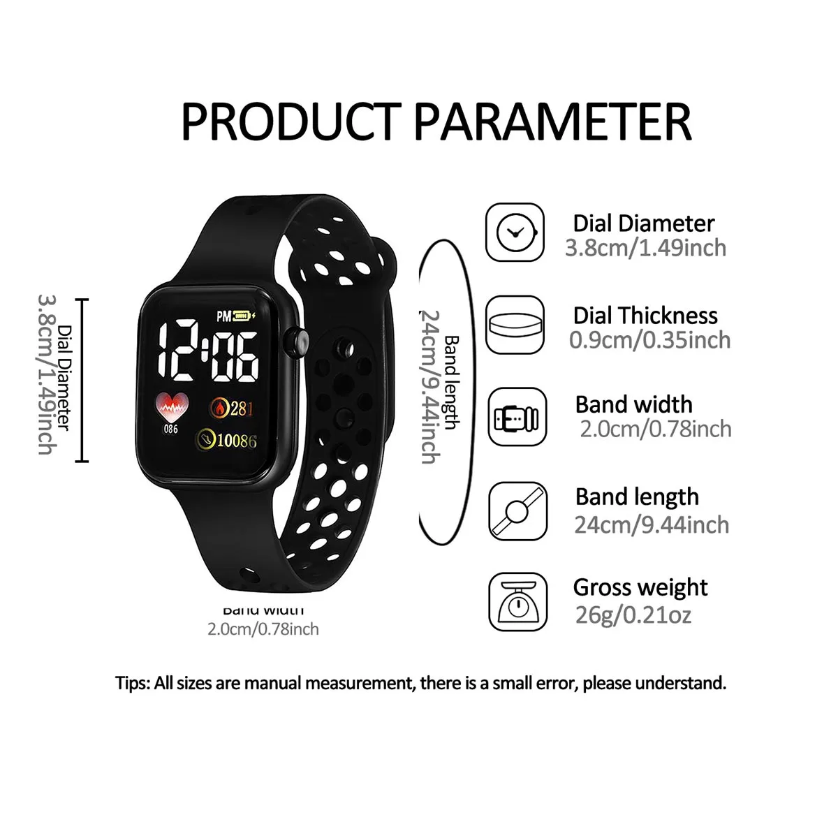 3PCs Fashion Square Silicone Watch silicone watch
