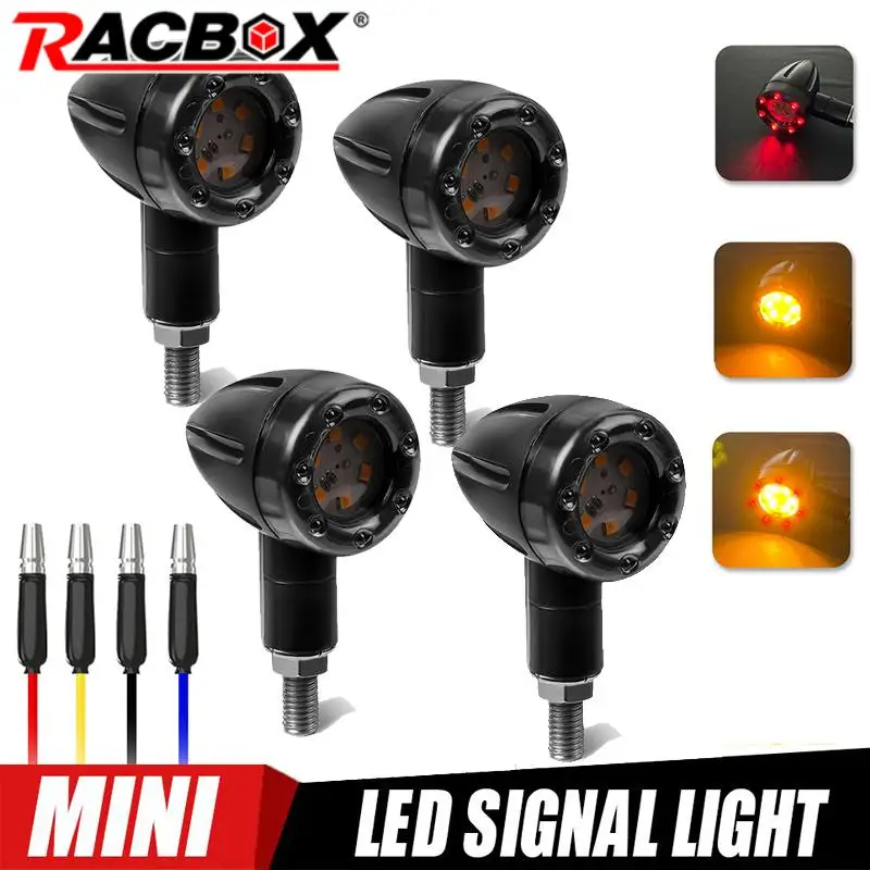 2/4Pcs Moto Led Mini Indicatore Di Direzione Bullet Indicatori Di Moto Stop Light Led 12V Adatto Per Chopper Moto Scooter