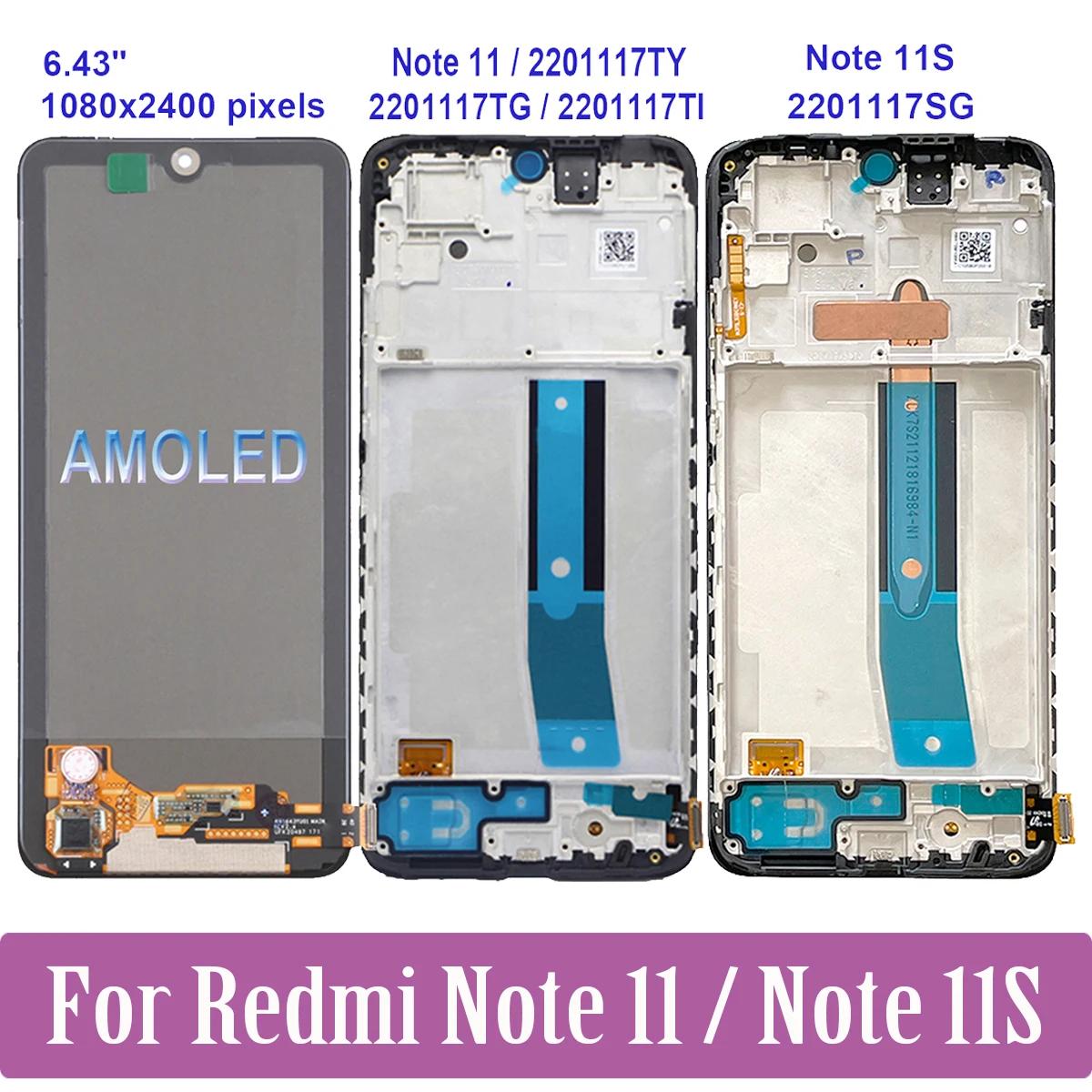 

AMOLED Original For Xiaomi Redmi Note 11 11S LCD 2201117TI 2201117TY 2201117SG 2201117SI Display Touch Screen Digitizer Assembly