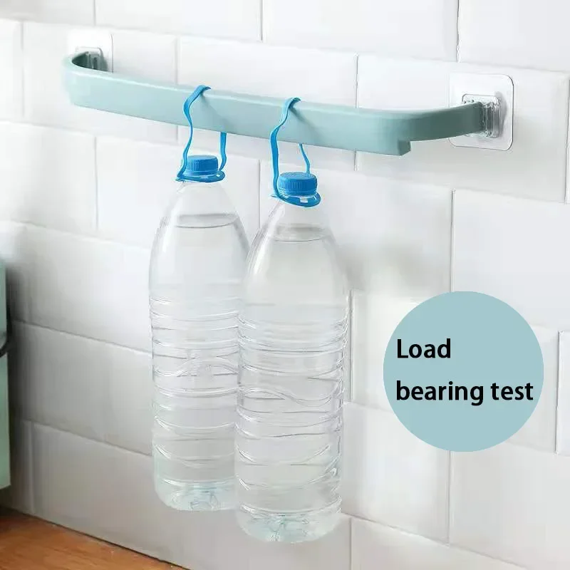 Adhesive Towel Rack Bathroom Towel Bar Shelf Wall Mounted Towels Hanger Toilet Suction Cup Holder Kitchen Bathroom Organizer towel rack