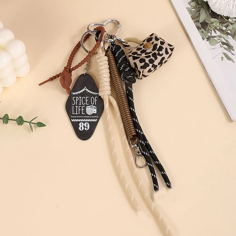 New Trend PU Leather Little Bag Pendant Keychain Exquisite Woven rope Luggage Hanging Piece Accessories Gift