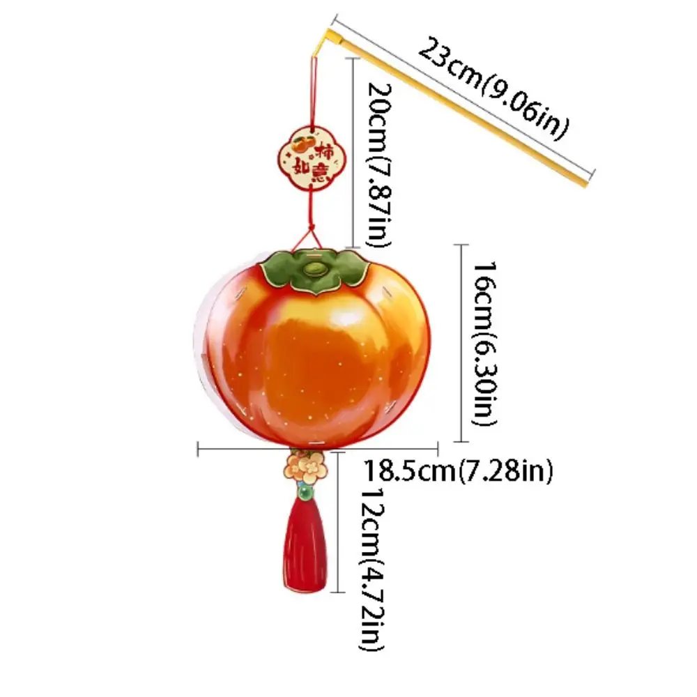 Handmade Persimmon Lantern Decorative with Tassel Blessing Handheld Lantern Material Package Glowing Props Chinese Style Lantern