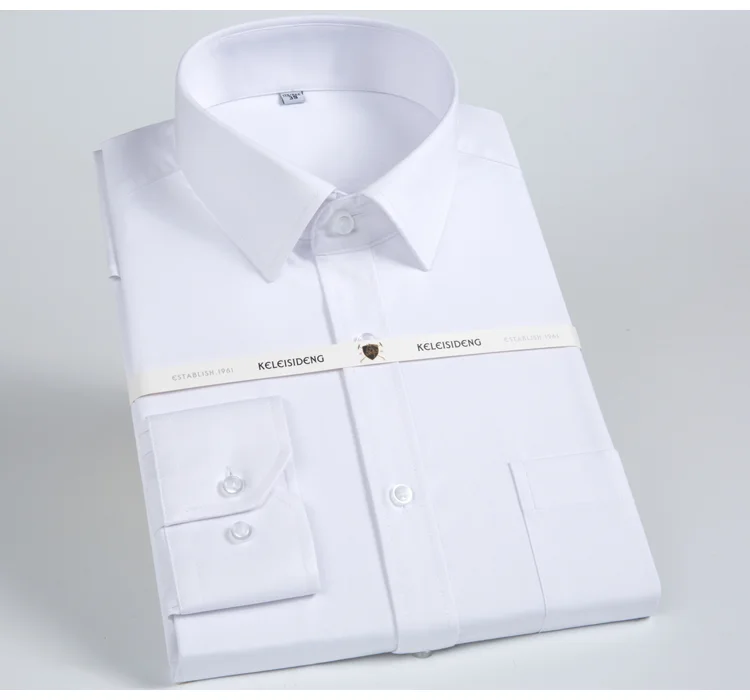 Solid Color Men's Mature Dress Shirt For Dating Banquet, Men's Long Sleeve Button Up Shirts With Chest Pocket, Spring Fall Wear