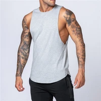 Vêtements de sport pour hommes, débardeur d'été en coton, Fitness, Jogging, musculation, chemise sans manches, respirant, col rond, gilet musculaire décontracté 6