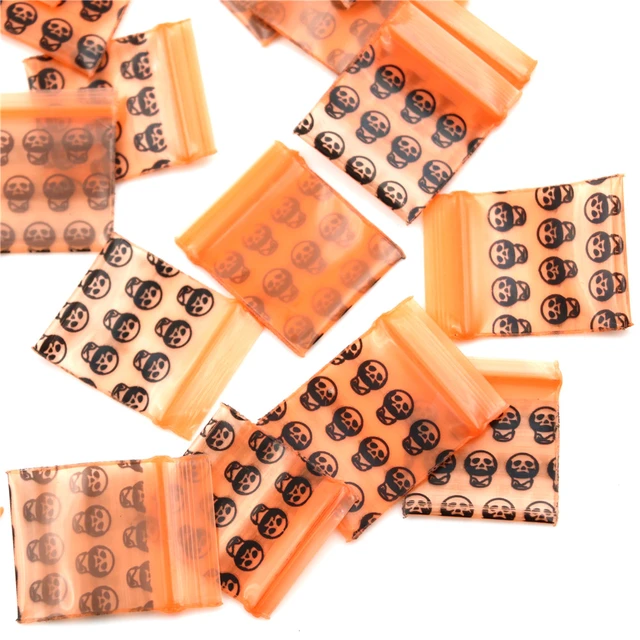 100pcs Random Mix Ziplock Pill Jewelry Packaging Plastic Pouches Mini Cute  Zip lock Bags Plastic Packaging Bags Thick 0.24mm