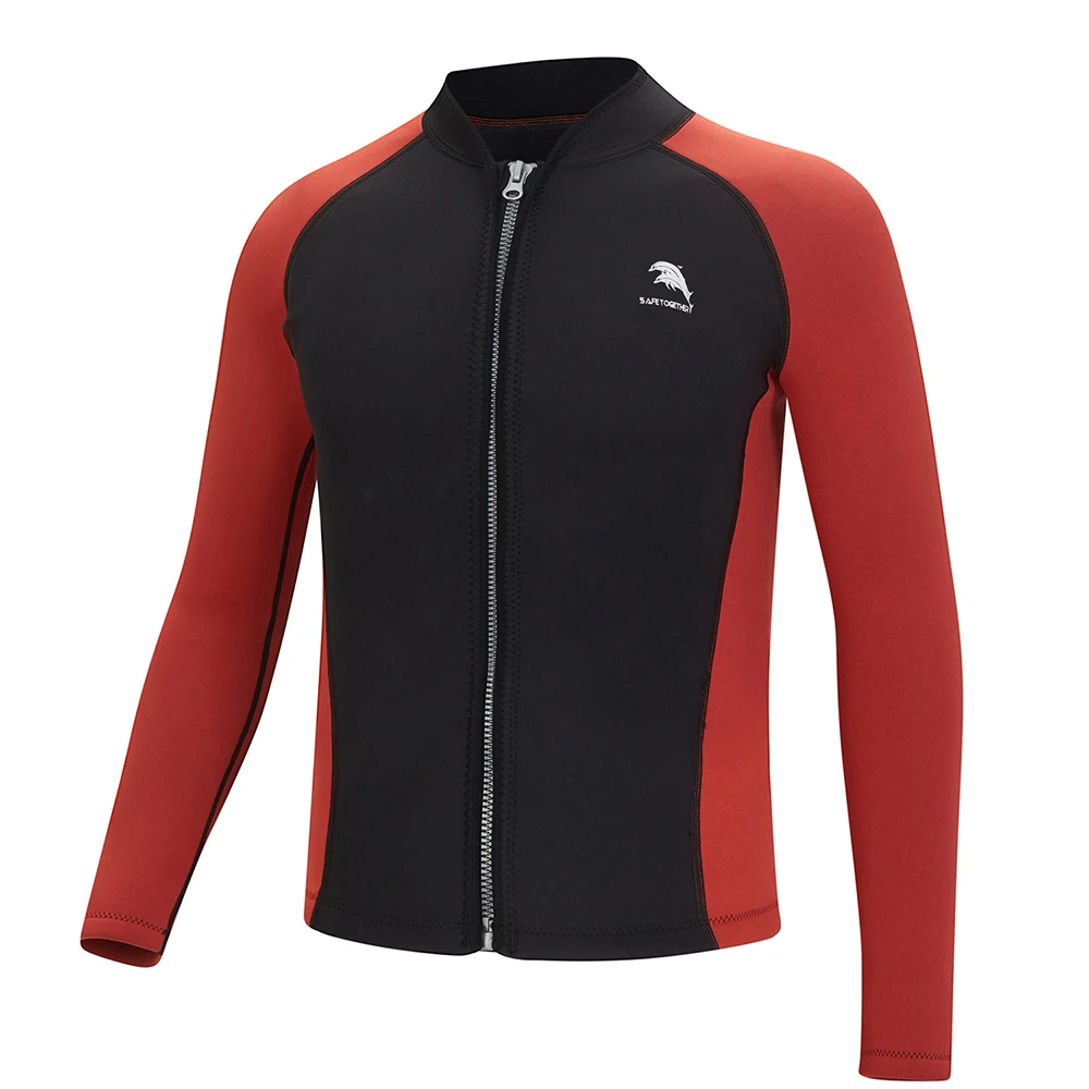 Diving Suits 2mm Neoprene Men's Split Long Sleeve Surf Snorkel Top Jacket
