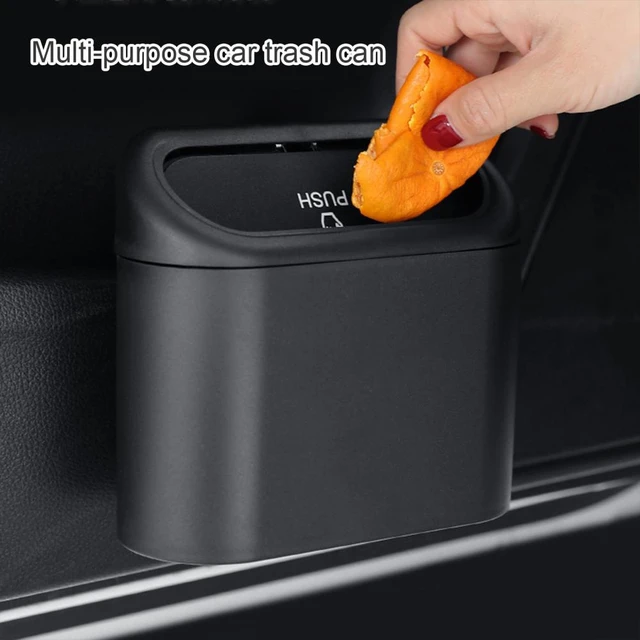 Mini Car Trash Can with Lid Hanging Waterproof Waste Rubbish Bin Garbage  Basket Organizer Storage Box Auto Interior Accessories - AliExpress