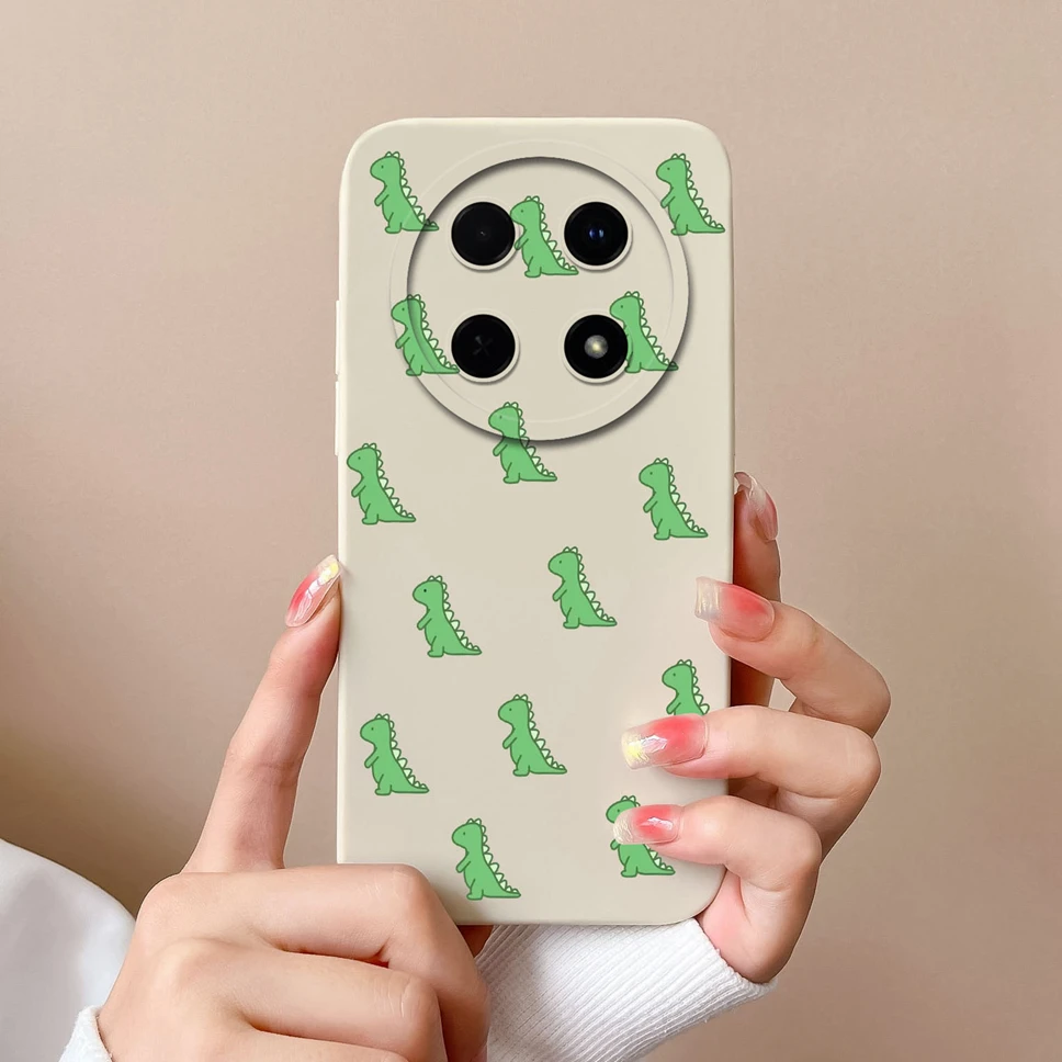 Cute Cartoon Dinosaur Smooth Liquid Silicone Phone Case Cover
