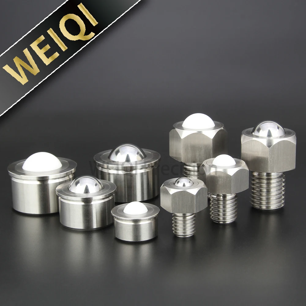Factory Stainless Steel/POM Main Ball Conveyor Rollers Threaded Ball Rotated Freely Transfer Units Hexagon Cap Plunger