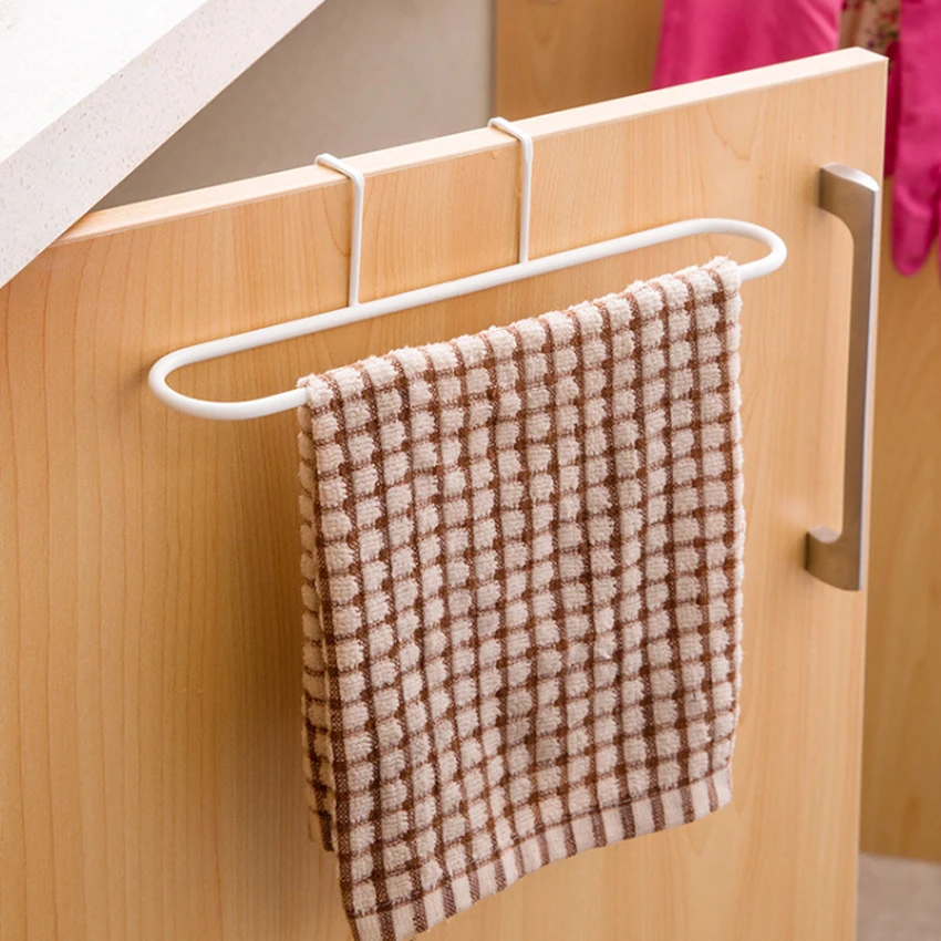 

5pcs Kitchen Accessories Cabinet Back Door Rag Towel Rack Door Hanging Storage Hook Hanger