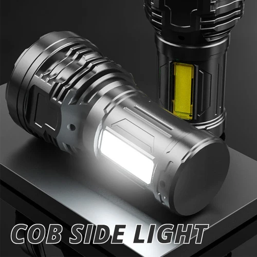 충전식 COB 사이드 라이트, 8LED 슈퍼 브라이트, 강력한 LED 토치 라이트, 4 가지 모드, 야외 모험, 3 in 1 손전등 4