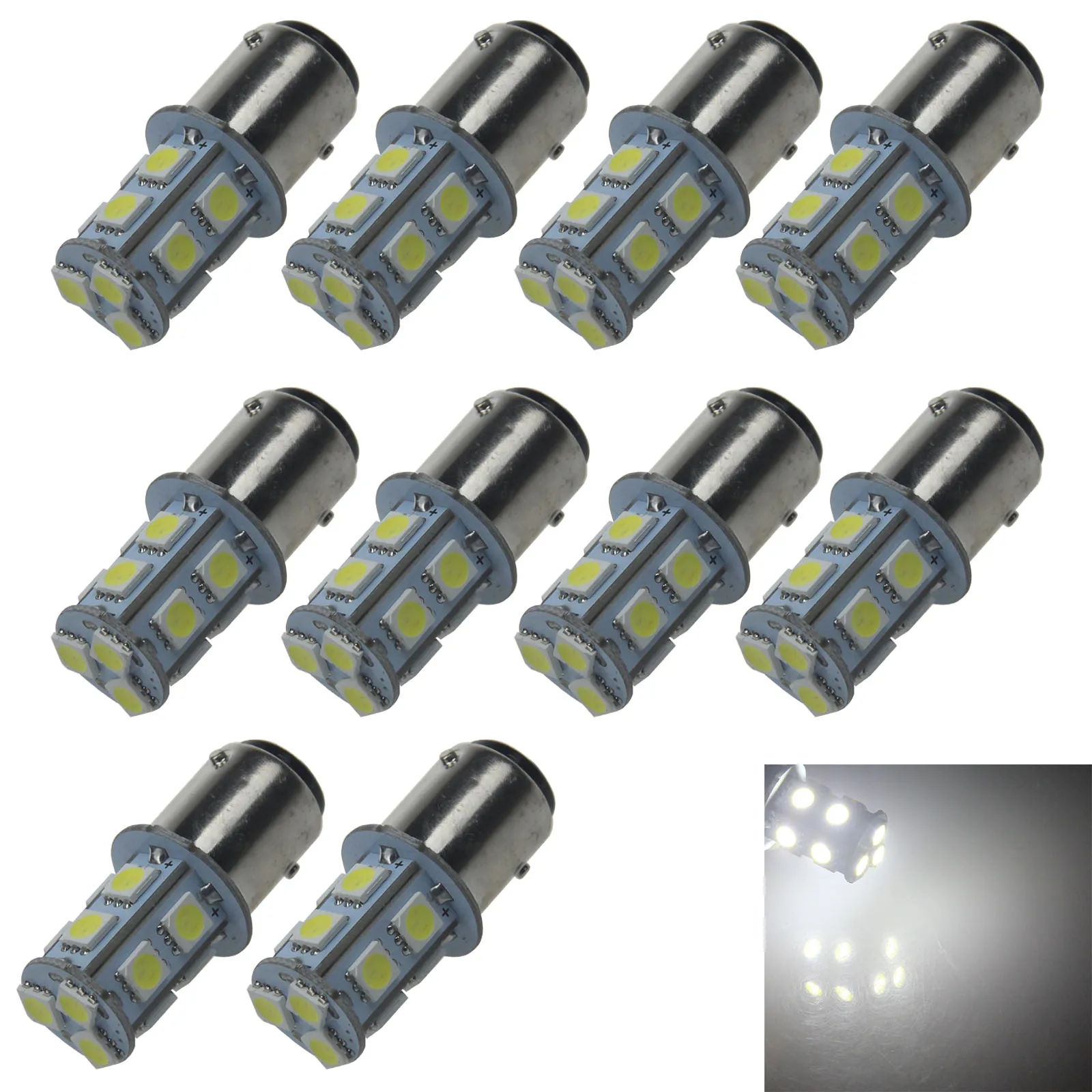 10x белая Автомобильная Тормозная лампа BAW15D, задняя фонарь, фонарь заднего хода, модель 5050 SMD, фонарь PR21/5w 12495 Z20879