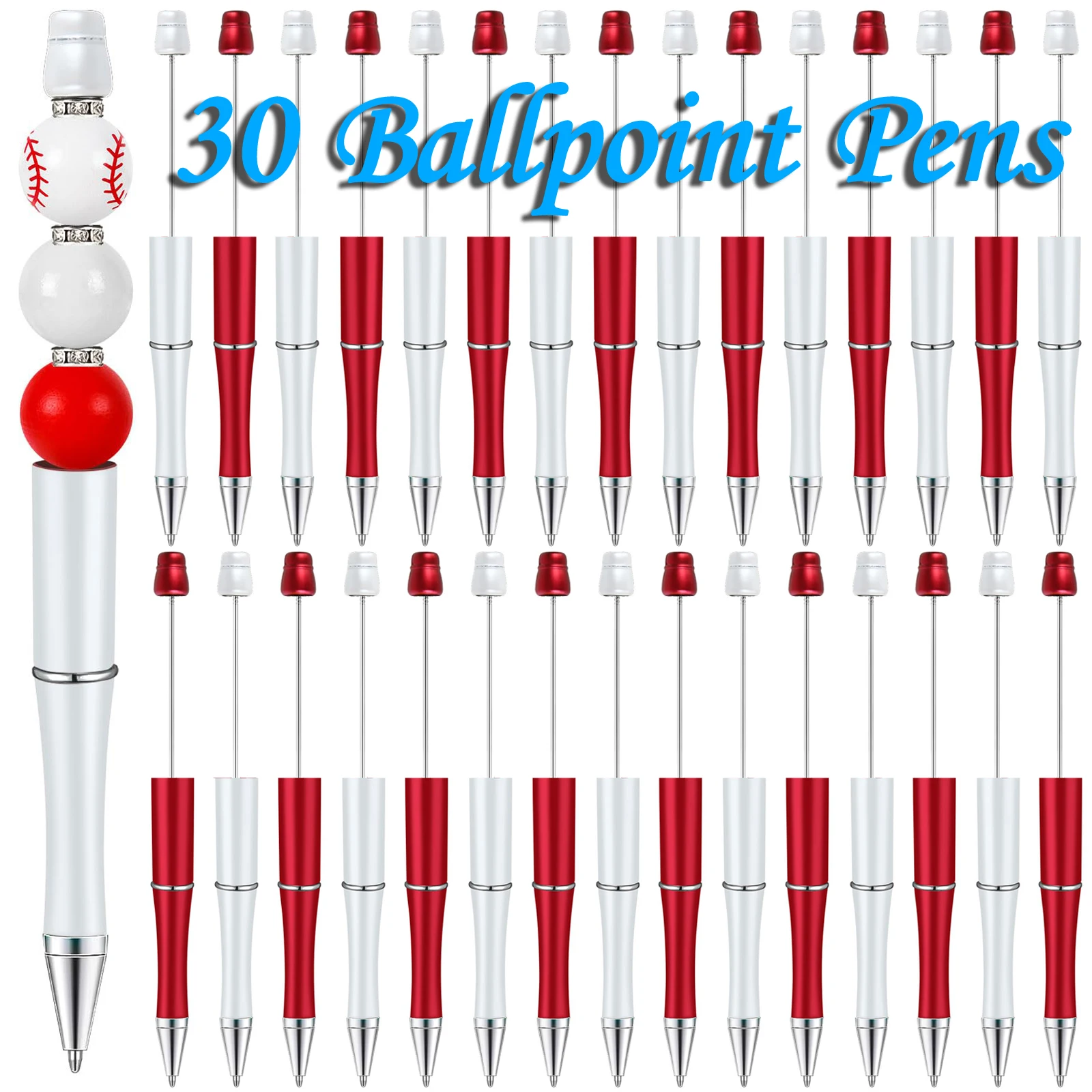 

30 шт., пластиковые шариковые ручки с бусинами