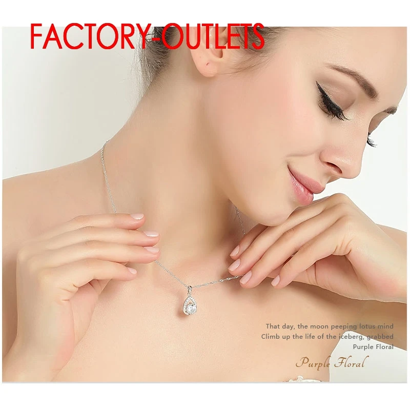 925 Sterling Silver Bridal Jewelry Sets Romantic Crystal Water Drop Necklaces Hoop Earrings Women Party Engagement silver jewelry set,jewelry set,silver jewelry,crystal jewelry set