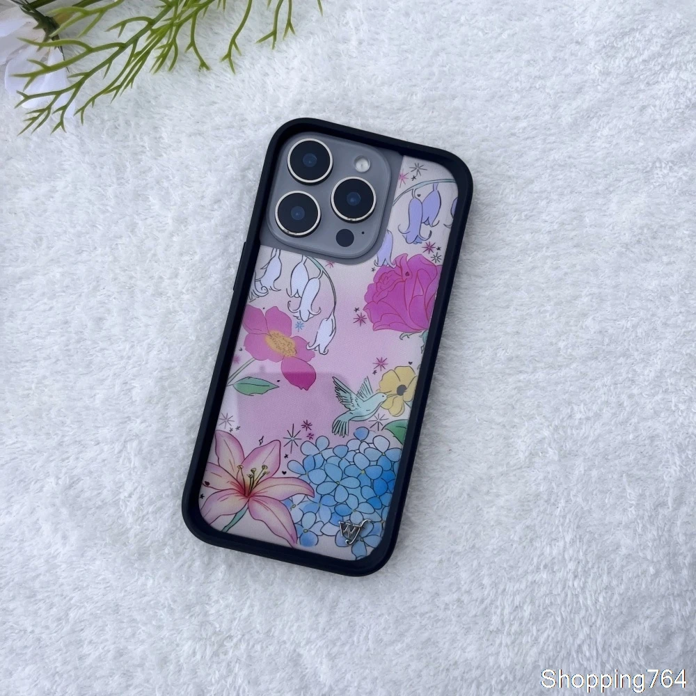 Wildflower Lily and Rose Bluebell Phone Case with American Flag Design