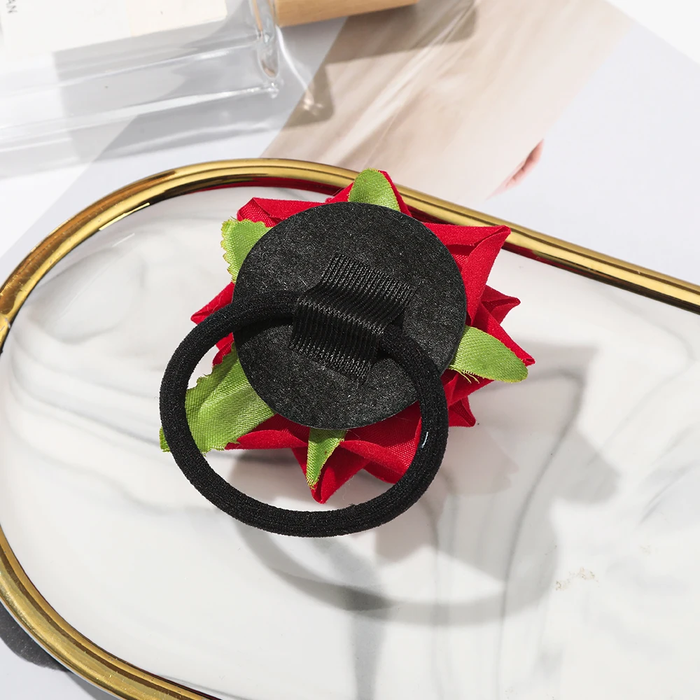 2pcs/set Rose Hair Ropes For Women Party Festival Hair Rubber Bands Scrunchies Girls Ladies Temperament Hair Accessories