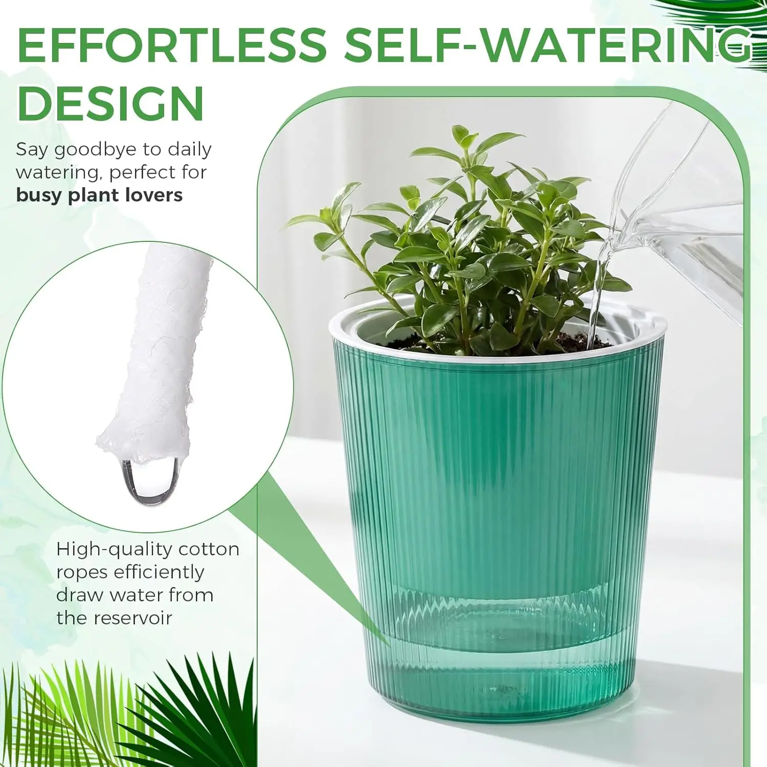 Elegant Self-Watering Planters - Anti-Rot Design for Indoor Plants and Flowers