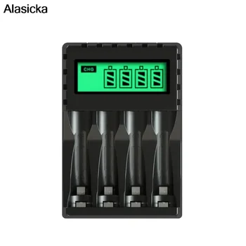 Caricabatteria intelligente intelligente con display LCD con 4 slot per batterie ricaricabili AA/AAA NiCd NiMh caricabatterie aa aaa