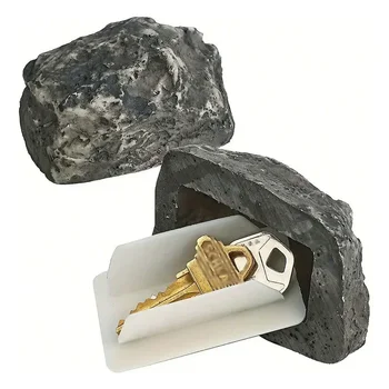 New Hidden Doorstep Key Box Outdoor Courtyard Hidden Doorstep Simulated Small Stone Key Box Outdoor Spare Garden Key Storage Box 1