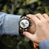 BOBO BIRD Men's Watches Wood & Stainless Steel Combined Wristwatch Chronograph Auto-Date Clock With Gift Box 6