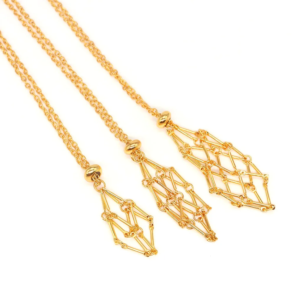 Collana Porta Cristallo In Acciaio Inox Con 7 Pietre Chakra | Gioiello Naturale Regolabile Fai Da Te