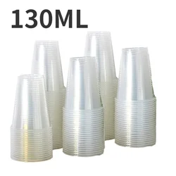 Set of 50/100 Clear Disposable Plastic Cups for Events and Outdoor Gatherings (130ML)