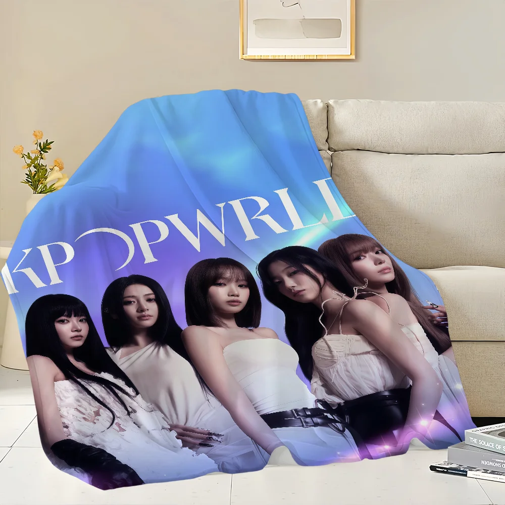 Flannel s-SSERAFIM idol warm comfort  band soft kpop plush blanket LE for sofa living Hot room office bedroom travel gift 4