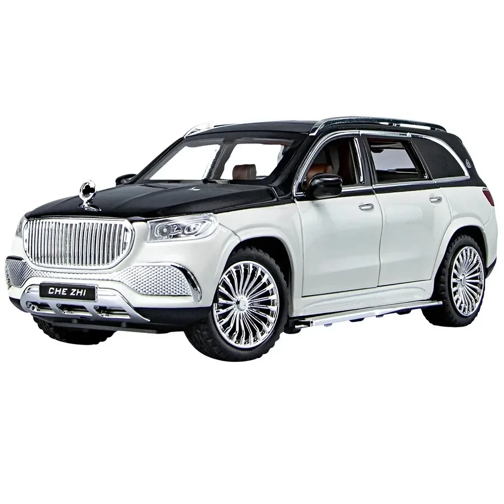 1:24 Alloy Car Model Sound And Light Pull Back Toy Car Suv Off-Road Vehicle Boy Collection Decoration for Benz Maybach Gls600 2