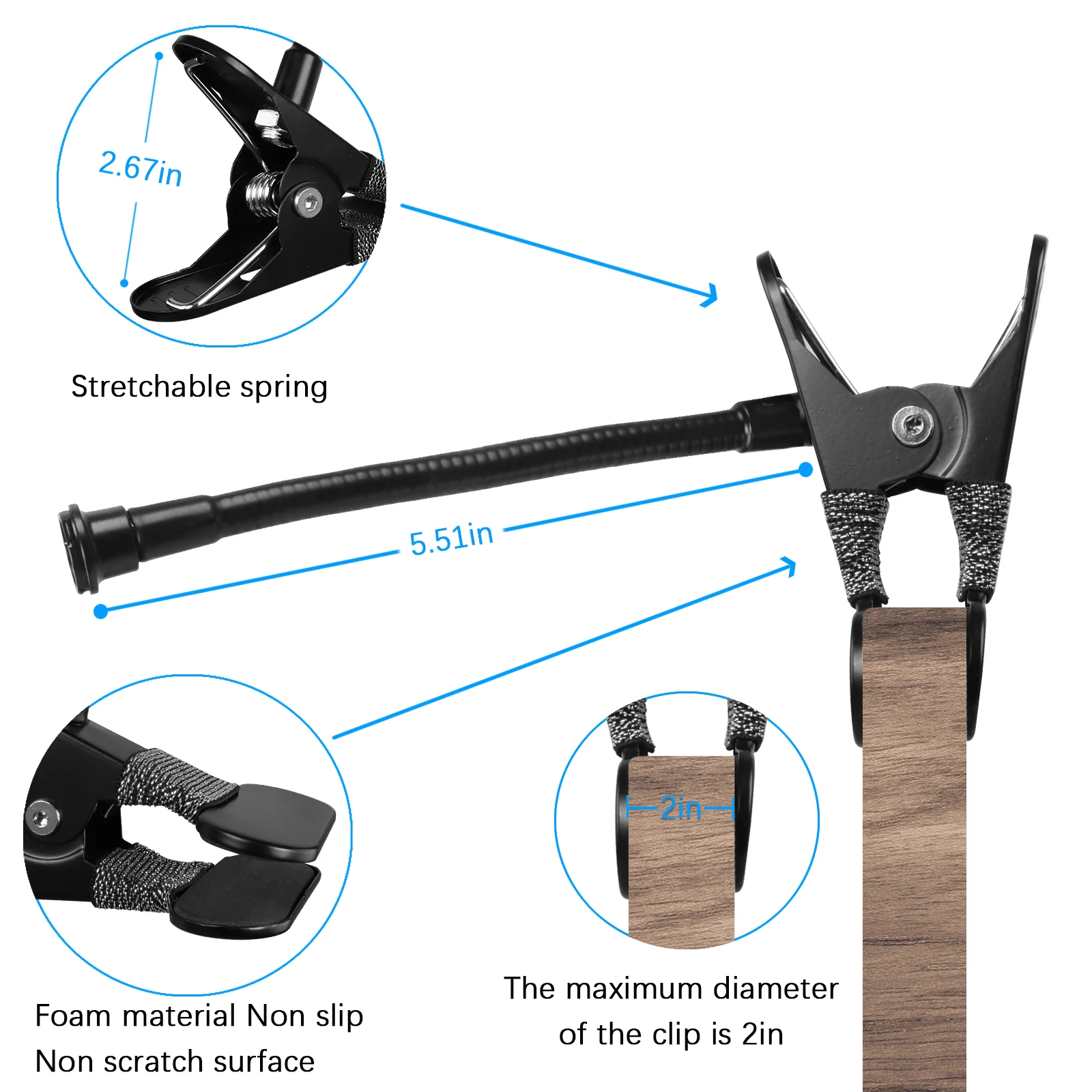 Abrazadera de Clip Flexible para cámara, montaje para Blink, Serise Blink XT/XT2,Blink para exteriores, Blink Mini ,Clip para cuna, estantes o muebles