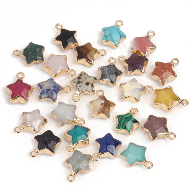 KitBeads 20pcs Cubic Zirconia Star Charms Mixed Color Star Charms Gold  Plated Brass Star Charms for Jewelry Making Bracelets Bulk