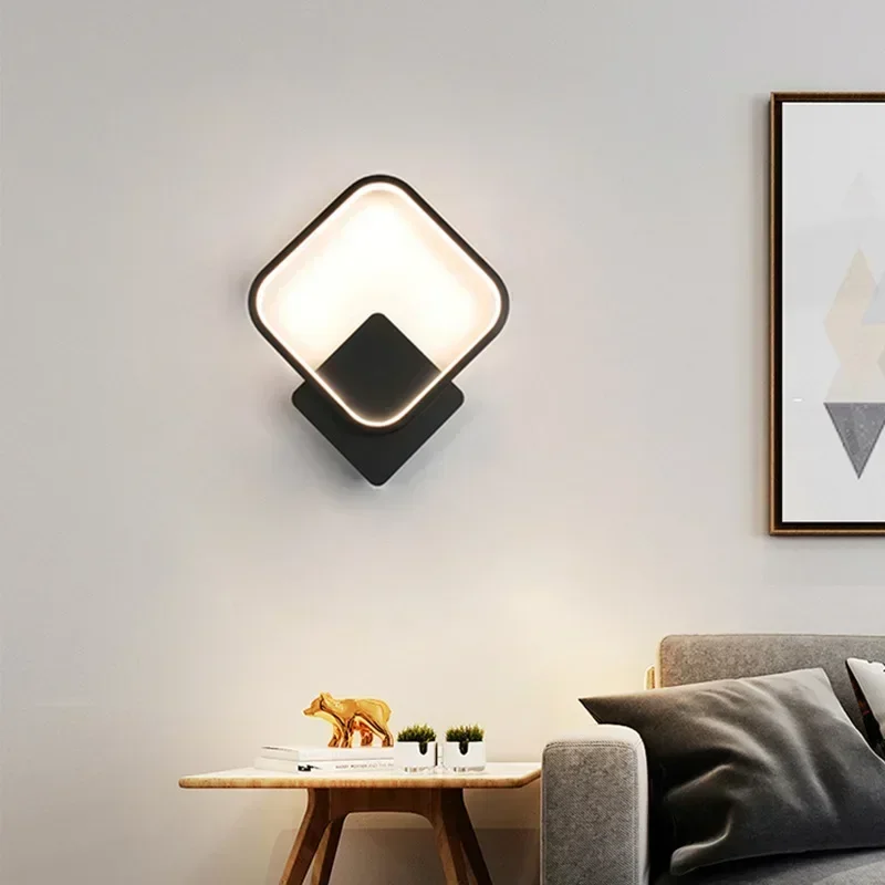 מנורת קיר מודרנית led מינימליסטי עגול מרובע עבור סלון סלון מסדרון מסעדה image_1