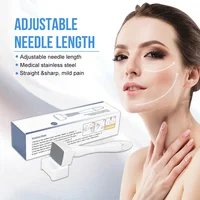 140A Derma Stamp Microneedling Face Roller Massager Adjustable Titanium Needle Length Skincare Beard Growth Scalp Hair 2