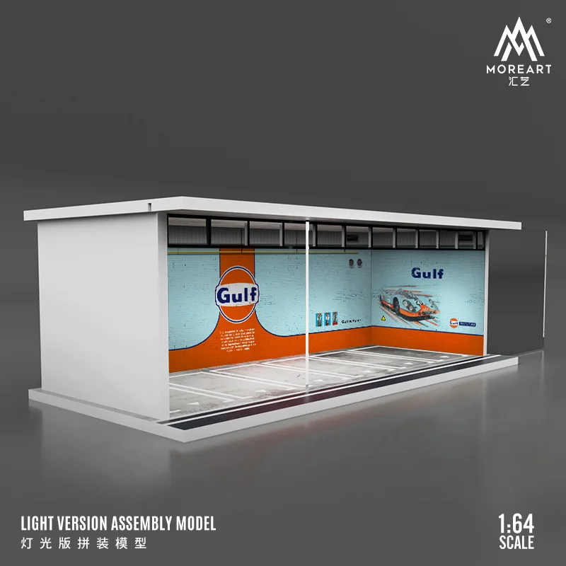 MOREART 1:64 Garage Diorama Model With LED lights GULF ADVAN HKS