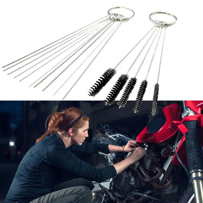 Motorcycle Car Carburetor Jets Cleaning Tool Needles Brushes Set Of 3 For ATV Welder Motorcycle Cleaning Tool Kit