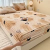 Fluffy Plush Fitted Bed Sheet Cartoon Long Hair Fleece Bed Cover for Double Bed Fundas De Colchón Winter Warm Mattress Cover 1