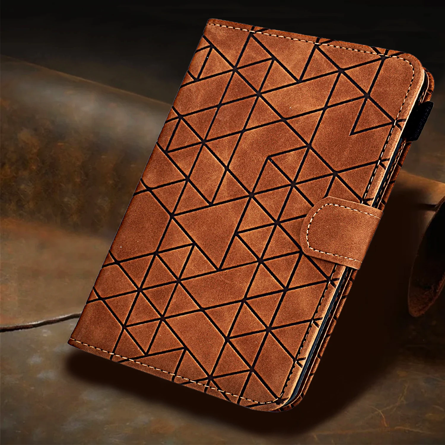 Elegant Rhombus Texture Leather Tablet Case