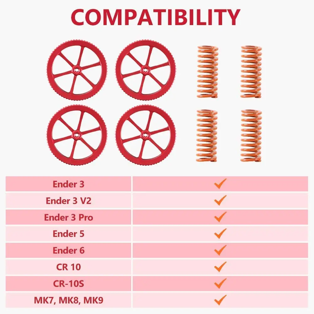 Creality official Ender 3 Pro Springs Upgrade, 3D Printer Bed Springs，Ender 3 Bed Leveling Springs Compatible for Ender 3 series — view 6