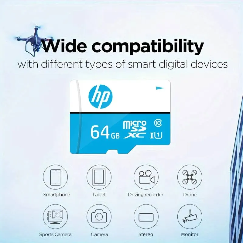 HP 마이크로 SD 메모리 카드, 드라이브 녹음기, 휴대폰 PC 이어폰 스피커, HD 카메라 게임 스위치용, 32GB, 64GB, 128GB