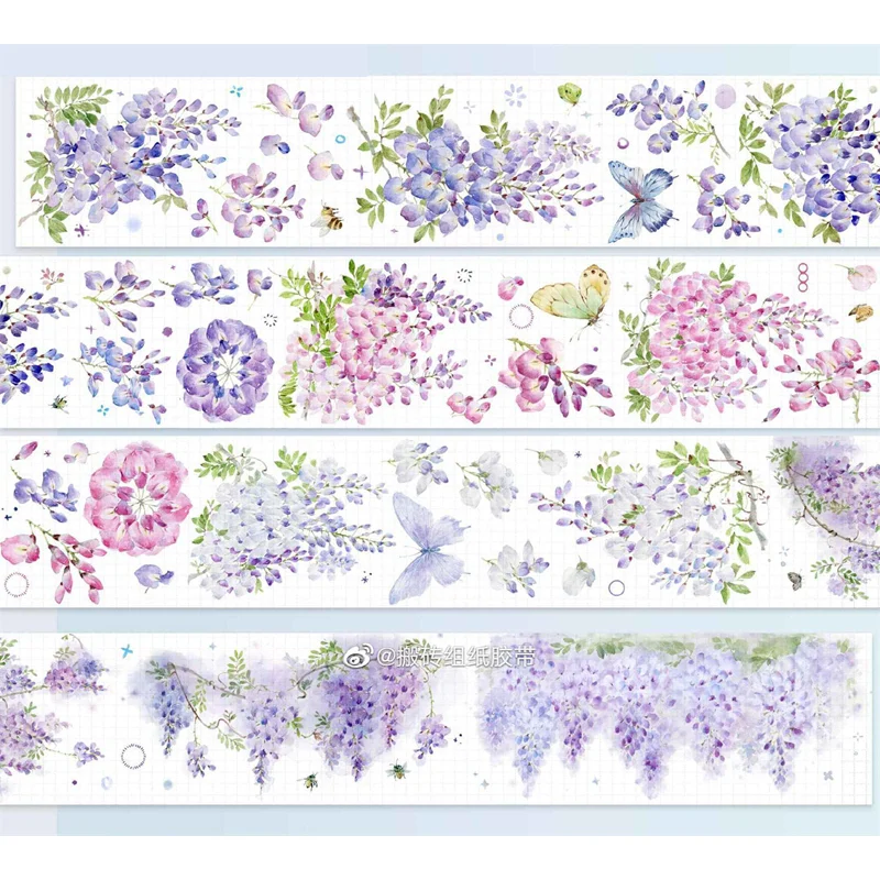 

1 Loop Purple Floral Washi Masking Tape