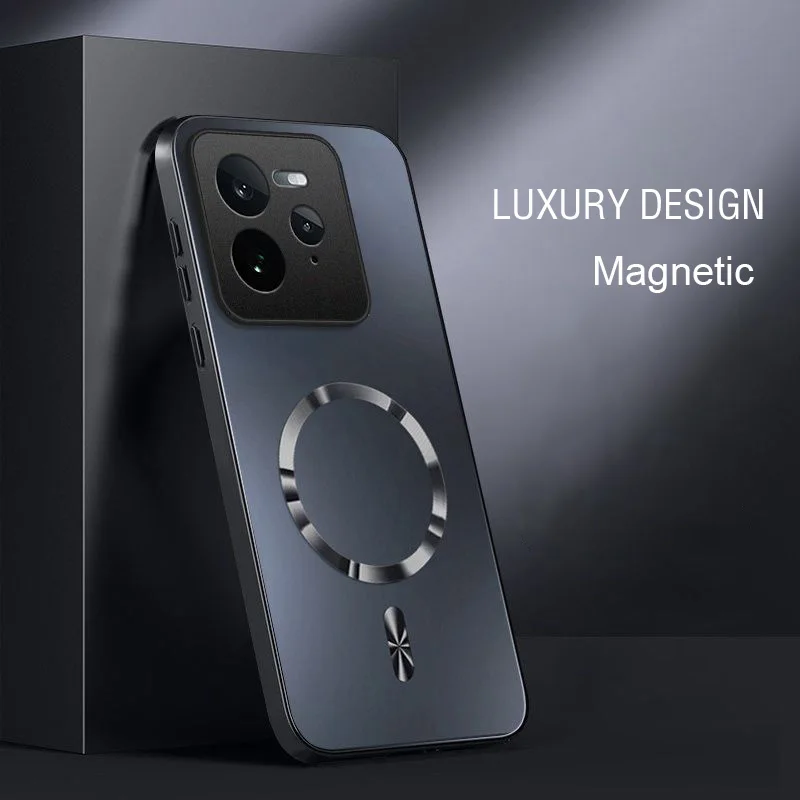 Magnetic Matte Silicone Shockproof Case with Wireless Charging Compatibility