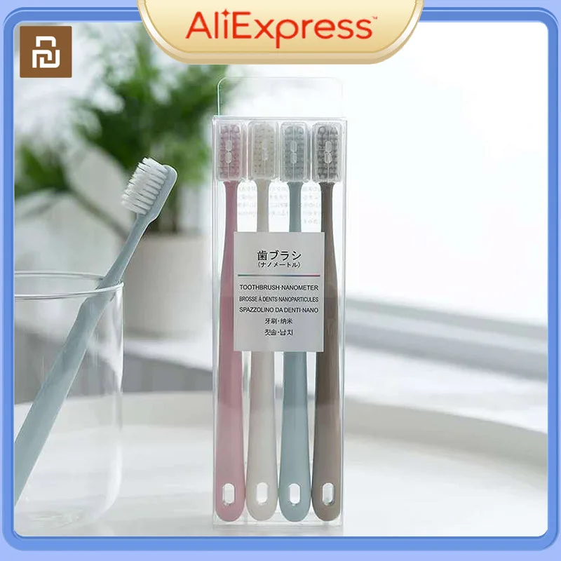 

4PC/Set Soft Bristle Toothbrush Macaron Soft-bristled Toothbrush Family Adult Tooth Brush Travel Eco-friendly Brush Tooth Care