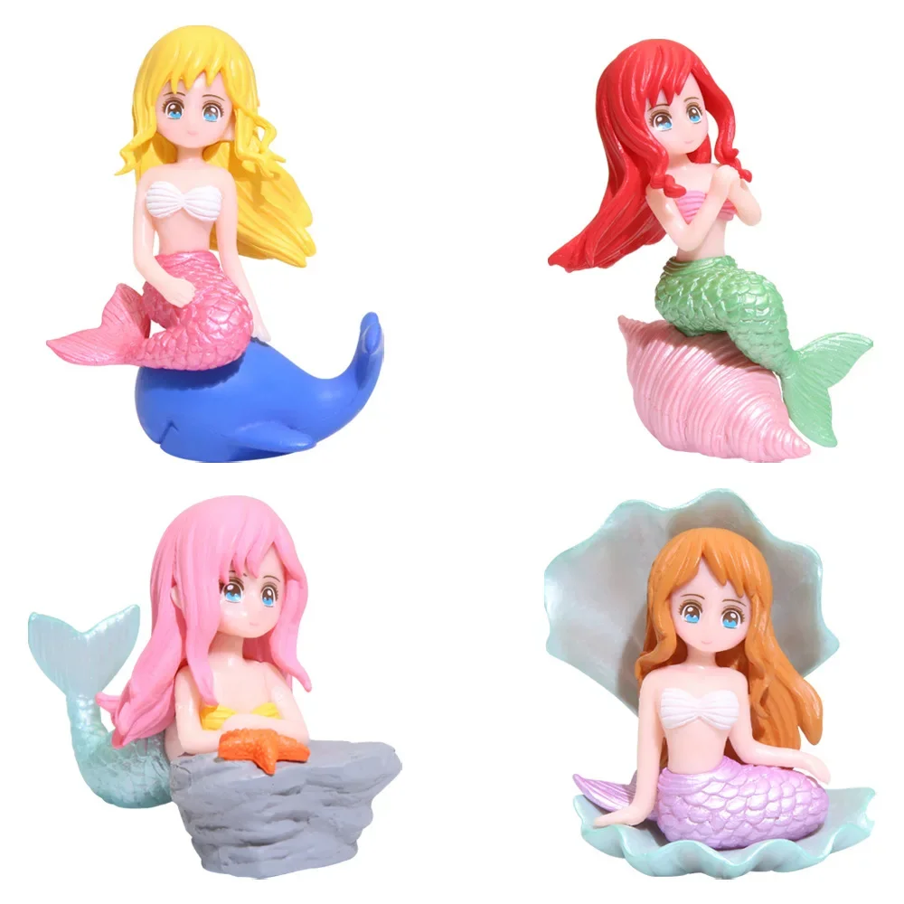 Beautiful Mermaid Aquarium Decorations Colorful Cartoon Mermaid Figurine Fish Tank Ornaments Desk Decorations fish tank ornaments fish tank decorations aquarium ornaments