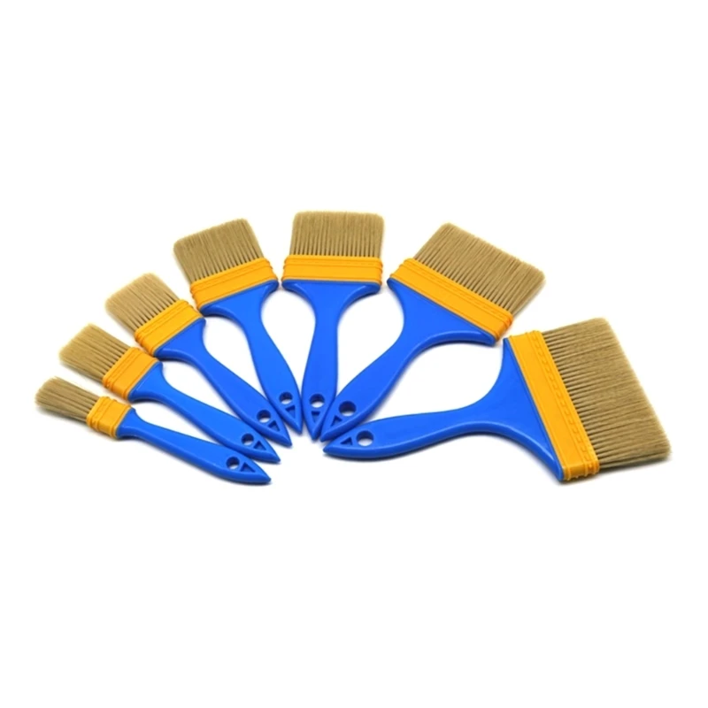 

7Piece Set of Nylon Bristle Plant Brushes for Versatile Painting & BBQ Cleaning