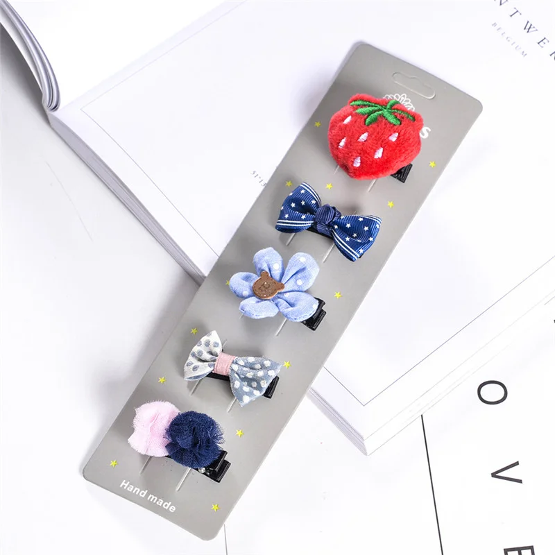 5pcs/lot Cute Kids Hair Pin Children's Hair Clip Set Bow Hairpin Infant Baby Headdress Fashion Birthday Gifts for Babies Girls baby stroller mosquito net Baby Accessories