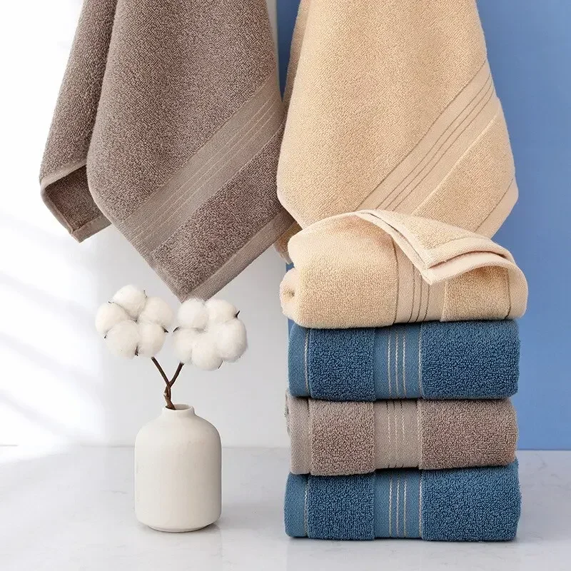 Home Accessories Towel Bath Towels Bathroom 100% Cotton Bath Towels 100% Solid Color Napkin Fabric Beach Thickened Shower Garden 5