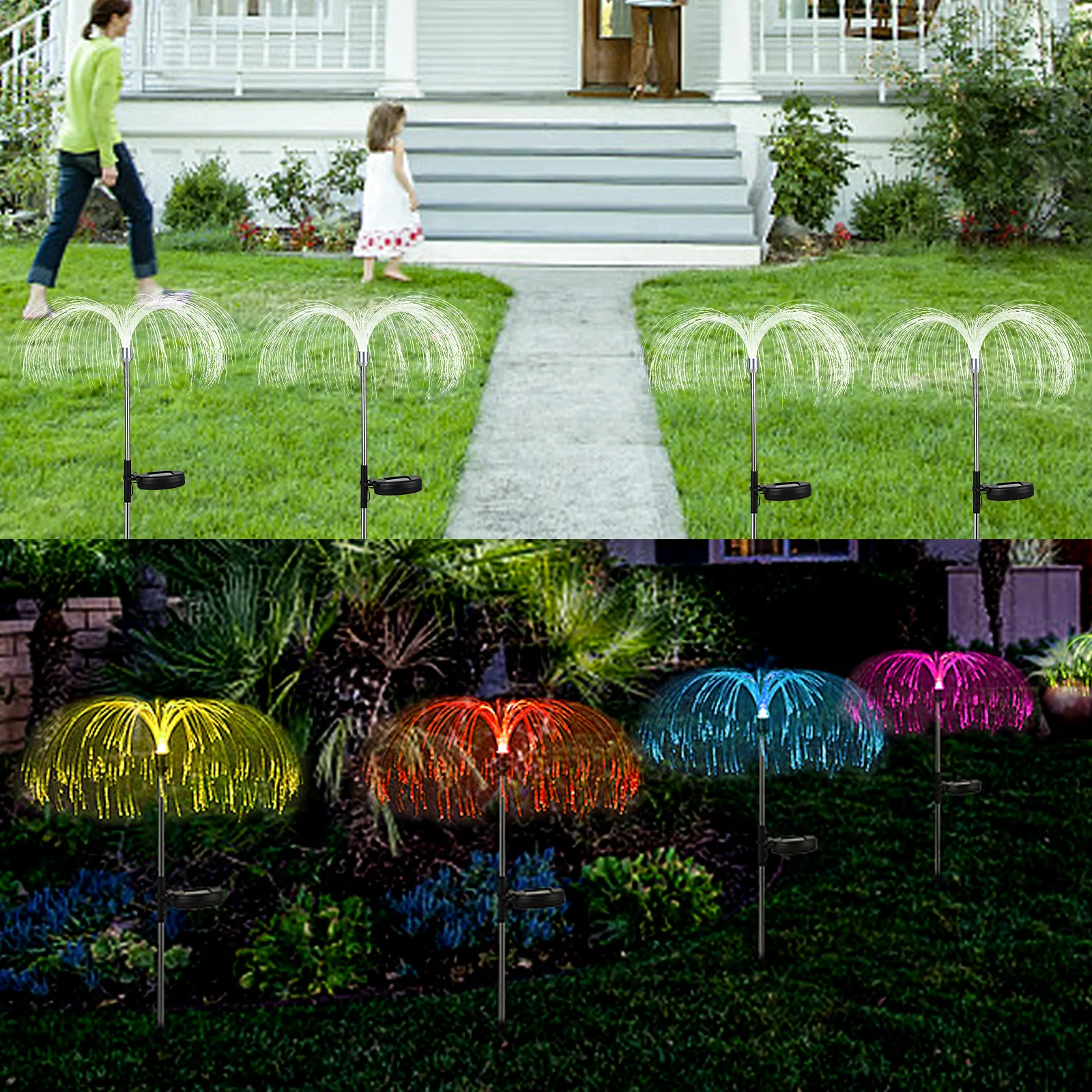 2/4/8pcs Landscape Lights Solar Lawn Lamp Jellyfish Lamp outdoor Courtyard Lamp Fireworks Atmosphere Lamp for Yard Garden Decor 3