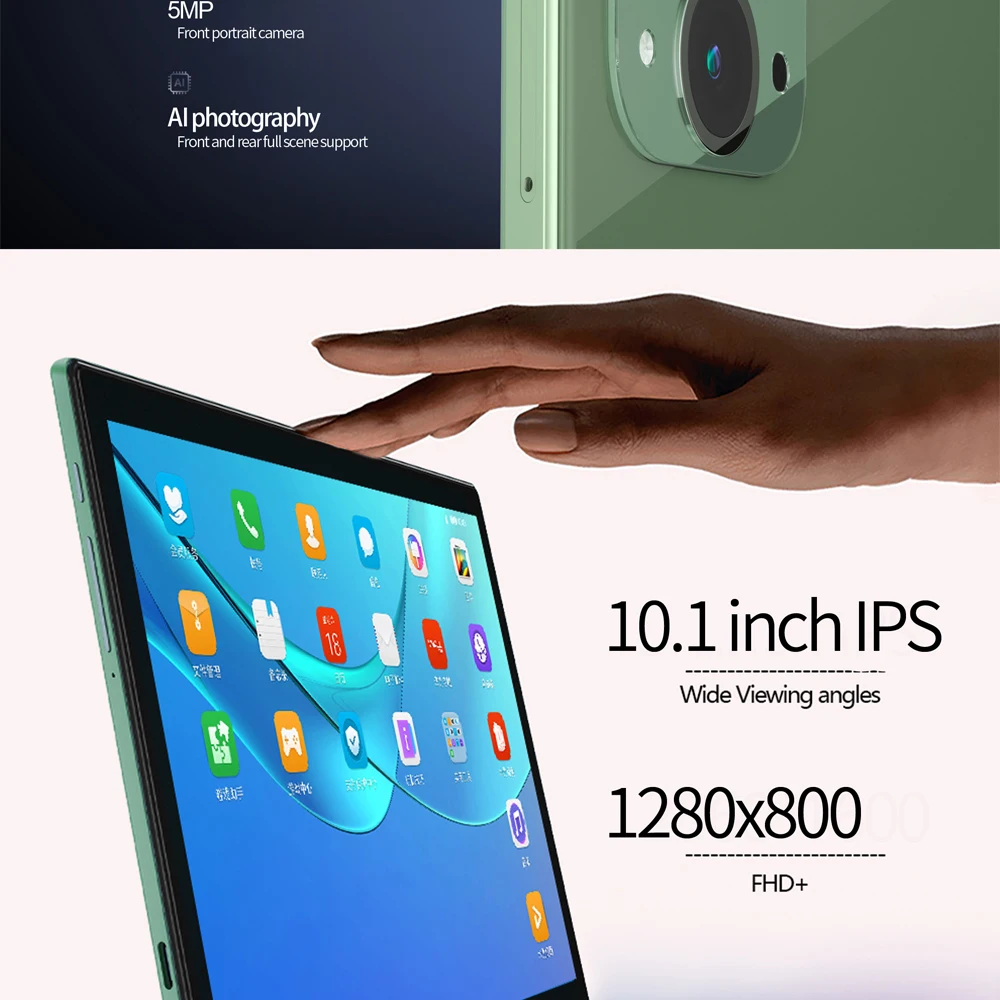  10.1 Inch Tablet, 8GB RAM 256GB ROM FHD Tablet with