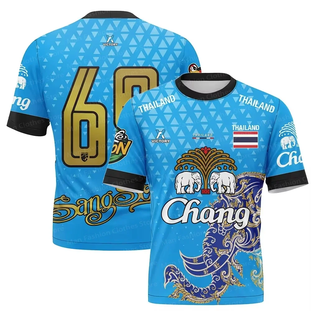 New Selling Men's Thailand Changxiang 3D Printed T-shirt Summer Street Fashion Oversized Breathable Crew-neck Top T-shirts 4