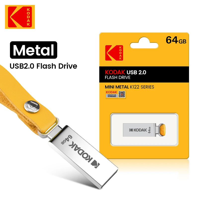 KODAK Mini metal USB Flash Drives lanyard 64gb USB2.0 thumb drive 32GB for car laptops destops MacBook